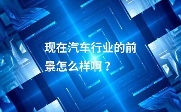 现在汽车行业的前景怎么样啊 ？